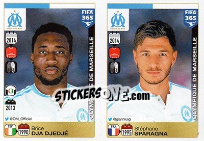 Sticker Brice Dja Djedjé / Stéphane Sparagna - FIFA 365: 2015-2016 - Panini