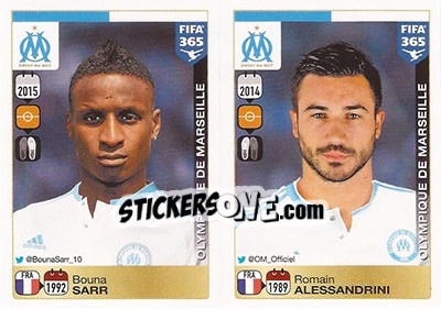 Sticker Bouna Sarr / Romain Alessandrini - FIFA 365: 2015-2016 n. 410-411 - Panini