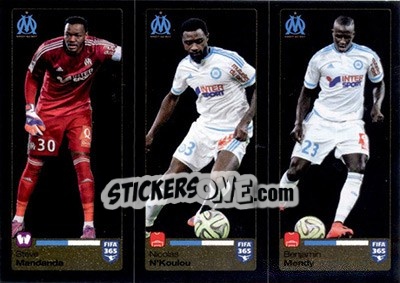 Sticker Steve Mandanda / Nicolas N'Koulou / Benjamin Mendy - FIFA 365: 2015-2016 n. 413-414-415 - Panini