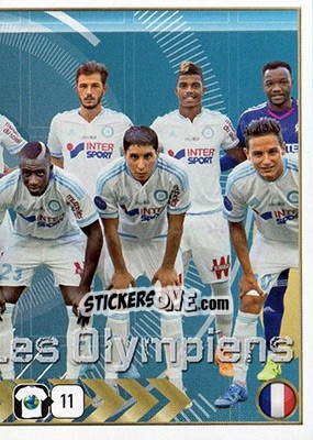 Sticker Olympique de Marseille Team - FIFA 365: 2015-2016 n. 418 - Panini
