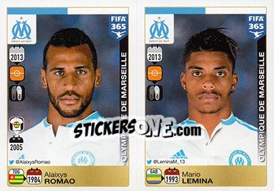 Sticker Alaixys Romao / Mario Lemina - FIFA 365: 2015-2016 n. 423-424 - Panini