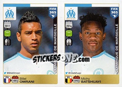Sticker Billel Omrani / Michy Batshuayi - FIFA 365: 2015-2016 n. 429-430 - Panini