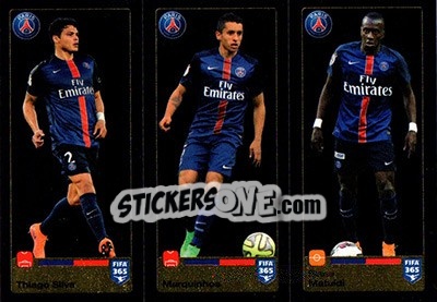 Sticker Thiago Silva / Marquinhos / Blaise Matuidi - FIFA 365: 2015-2016 n. 443-444-445 - Panini