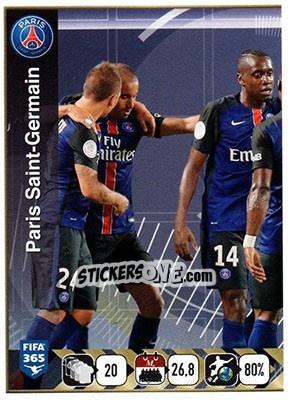 Sticker Paris Saint-Germain Team - FIFA 365: 2015-2016 n. 447 - Panini