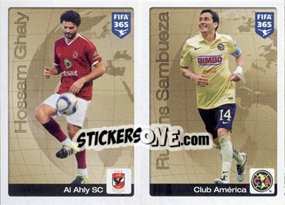 Sticker Hossam Ghaly / Rubens Sambueza - FIFA 365: 2015-2016 n. 3-4 - Panini