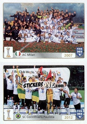 Sticker 2007: AC Milan - 2012: SC Corinthians Paulista - FIFA 365: 2015-2016 n. 19-20 - Panini