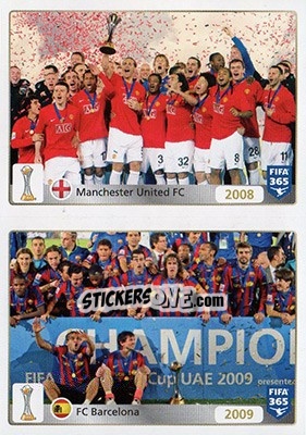 Sticker 2008: Manchester United FC - 2009: FC Barcelona - FIFA 365: 2015-2016 n. 21-22 - Panini