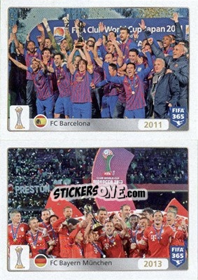 Sticker 2011: FC Barcelona - 2013: FC Bayern München - FIFA 365: 2015-2016 n. 25-26 - Panini