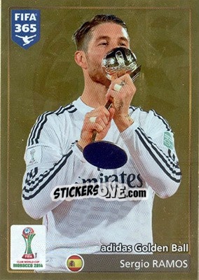 Sticker Golden Ball - Sergio Ramos - FIFA 365: 2015-2016 n. 33 - Panini