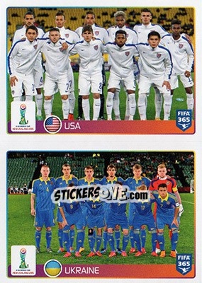 Sticker USA - Ukraine - FIFA 365: 2015-2016 n. 43-44 - Panini