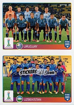 Sticker Uruguay - Uzbekistan - FIFA 365: 2015-2016 n. 45-46 - Panini