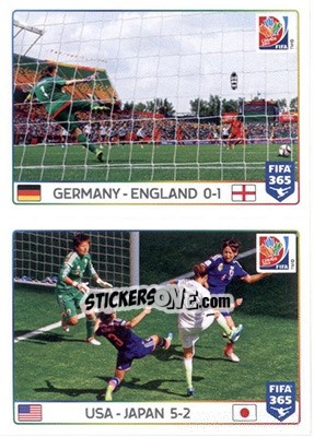 Sticker 3rd Place: Germany-England 0-1 - Final: USA-Japan 5-2 - FIFA 365: 2015-2016 n. 54-55 - Panini