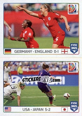 Sticker 3rd Place: Germany-England 0-1 - Final: USA-Japan 5-2 - FIFA 365: 2015-2016 n. 56-57 - Panini