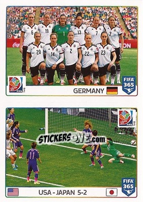 Sticker 3rd Place: Germany-England 0-1 - Final: USA-Japan 5-2 - FIFA 365: 2015-2016 n. 58-59 - Panini