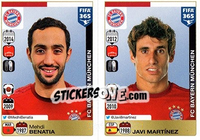 Sticker Medhi Benatia / Javi Martínez - FIFA 365: 2015-2016 n. 470-471 - Panini