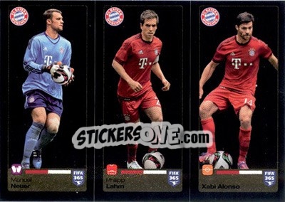 Sticker Manuel Neuer / Philipp Lahm / Xabi Alonso - FIFA 365: 2015-2016 n. 473-474-475 - Panini