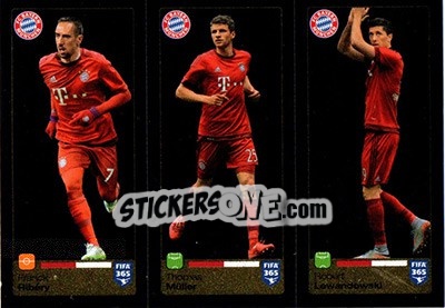 Sticker Franck Ribéry / Thomas Müller / Robert Lewandowsk - FIFA 365: 2015-2016 n. 480-481-482 - Panini