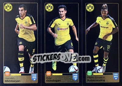 Sticker Henrikh Mkhitaryan / Ilkay Gündogan / Pierre-Emerick Aubameyang - FIFA 365: 2015-2016 n. 510-511-512 - Panini