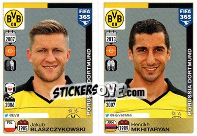Sticker Jakub Blaszczykowski / Henrikh Mkhitaryan - FIFA 365: 2015-2016 n. 513-514 - Panini