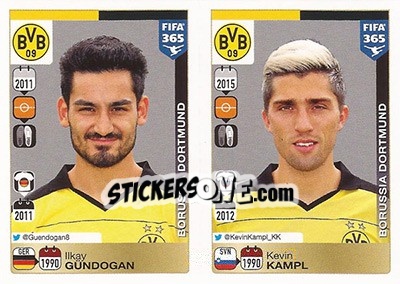 Sticker Ilkay Gündogan / Kevin Kampl - FIFA 365: 2015-2016 n. 515-516 - Panini