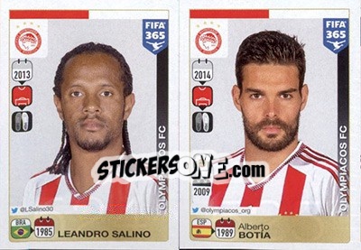 Sticker Leandro Salino / Alberto Botía - FIFA 365: 2015-2016 n. 524-525 - Panini