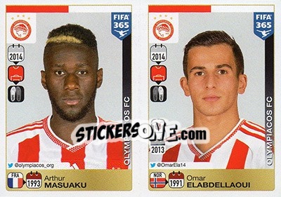 Sticker Arthur Masuaku / Omar Elabdellaoui - FIFA 365: 2015-2016 n. 526-527 - Panini