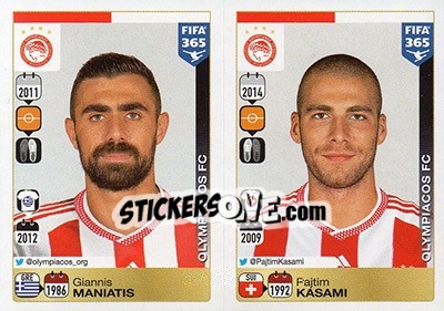 Cromo Giannis Maniatis / Pajtim Kasami - FIFA 365: 2015-2016 - Panini