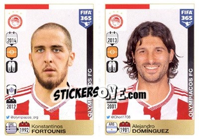 Sticker Konstantinos Fortounis / Alejandro Domínguez - FIFA 365: 2015-2016 n. 532-536 - Panini