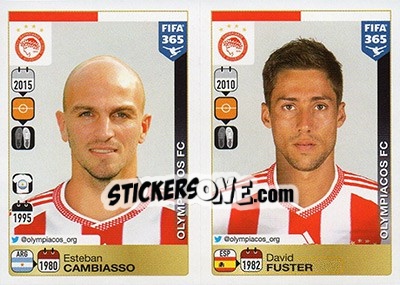 Sticker Esteban Cambiasso / David Fuster - FIFA 365: 2015-2016 - Panini