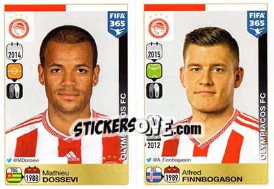 Sticker Matthieu Dossevi / Alfred Finnbogason - FIFA 365: 2015-2016 n. 547-548 - Panini