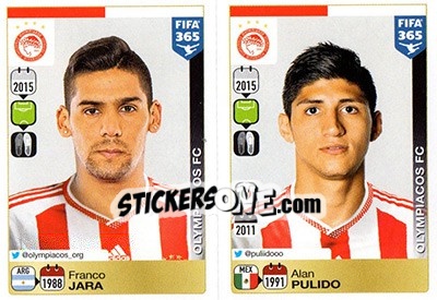 Sticker Franco Jara / Alan Pulido - FIFA 365: 2015-2016 - Panini