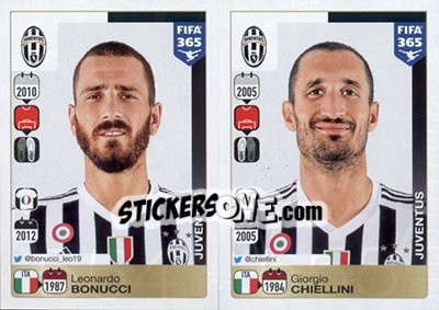 Sticker Leonardo Bonucci / Giorgio Chiellini - FIFA 365: 2015-2016 - Panini