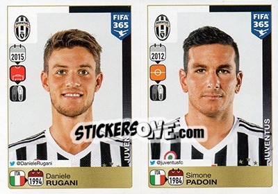 Sticker Daniele Rugani / Simone Padoin - FIFA 365: 2015-2016 n. 560-561 - Panini