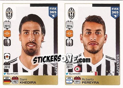 Sticker Sami Khedira / Roberto Pereyra - FIFA 365: 2015-2016 n. 575-576 - Panini