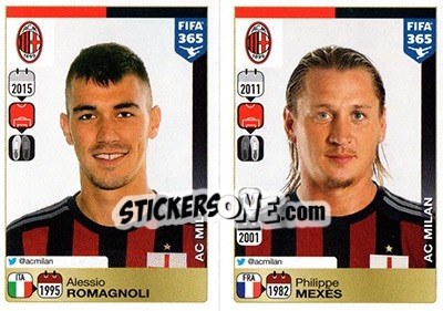 Sticker Alessio Romagnoli / Philippe Mexès - FIFA 365: 2015-2016 - Panini