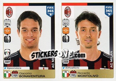 Sticker Giacomo Bonaventura / Riccardo Montolivo - FIFA 365: 2015-2016 - Panini