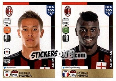 Sticker Keisuke Honda / M'Baye Niang - FIFA 365: 2015-2016 - Panini