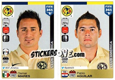 Sticker Osmar Mares / Pablo Aguilar - FIFA 365: 2015-2016 n. 616-617 - Panini