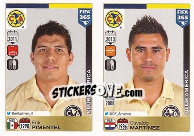Cromo Erik Pimentel / Osvaldo Martínez - FIFA 365: 2015-2016 n. 620-621 - Panini