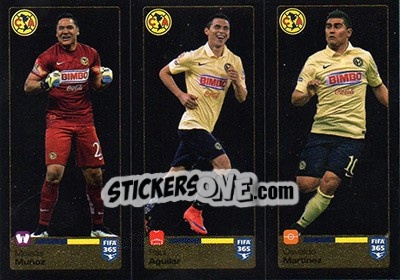 Sticker Moisés Muñoz / Paul Aguilar / Osvaldo Martínez - FIFA 365: 2015-2016 n. 623-624-625 - Panini