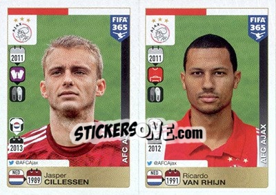 Sticker Jasper Cillessen - Ricardo van Rhijn - FIFA 365: 2015-2016 n. 642-643 - Panini