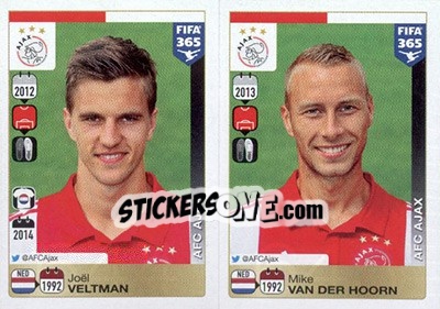 Sticker Joël Veltman / Mike van der Hoorn - FIFA 365: 2015-2016 n. 644-645 - Panini
