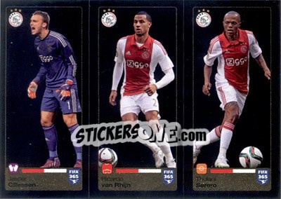 Sticker Jasper Cillessen - Ricardo van Rhijn - Thulani Serero - FIFA 365: 2015-2016 n. 653-654-655 - Panini