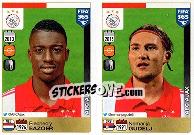 Sticker Riechedly Bazoer / Nemanja Gudelj - FIFA 365: 2015-2016 n. 663-664 - Panini