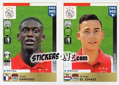 Sticker Yaya Sanogo / Anwar El Ghazi - FIFA 365: 2015-2016 n. 669-670 - Panini