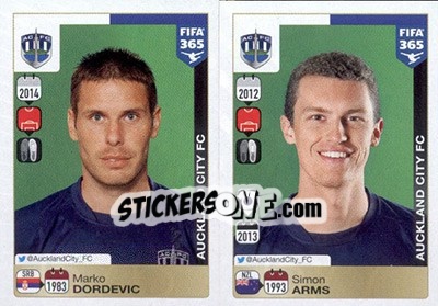 Sticker Marko Dordevic / Simon Arms - FIFA 365: 2015-2016 n. 676-677 - Panini