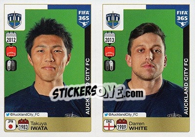 Sticker Takuya Iwata / Darren White - FIFA 365: 2015-2016 n. 678-679 - Panini
