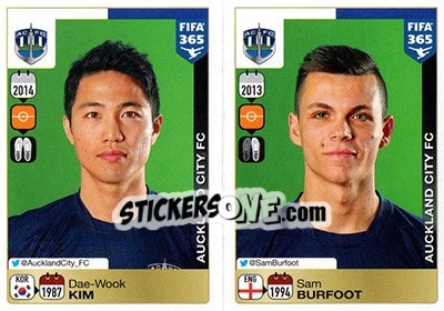 Sticker Dae-Wook Kim / Sam Burfoot - FIFA 365: 2015-2016 - Panini