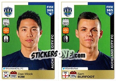 Sticker Dae-Wook Kim / Sam Burfoot - FIFA 365: 2015-2016 n. 693-694 - Panini