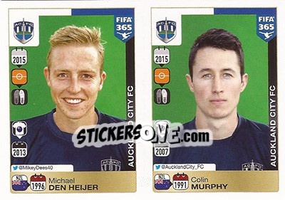 Figurina Michael den Heijer / Colin Murphy - FIFA 365: 2015-2016 n. 695-696 - Panini
